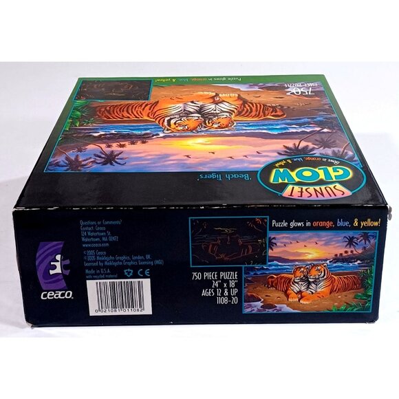 Sunset Glow "Beach Tigers" 750 Piece Jigsaw Puzzle Rare Vintage 2005 Ceaco New! - Picture 8 of 14